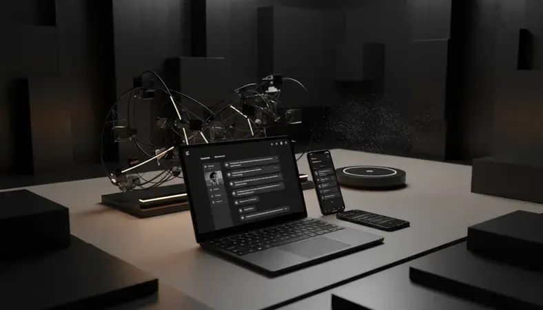 Multiple AI chatbot interfaces displayed on smartphone and laptop screens showing free conversation options