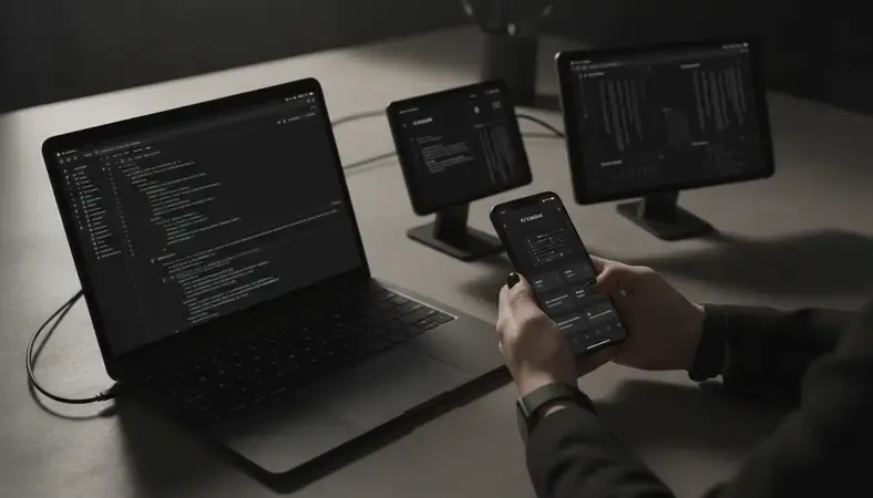 Hands holding smartphone showing various AI chatbot apps and mobile interfaces