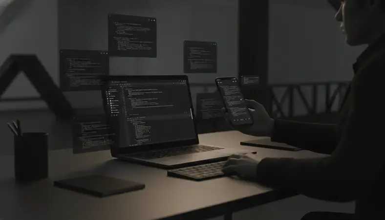 Person having a natural conversation with an AI chatbot on their laptop screen