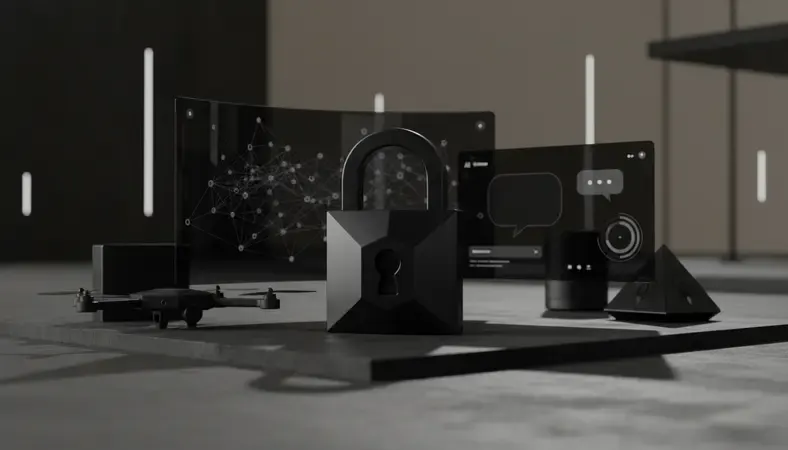 Lock icon with AI chat interface showing privacy settings