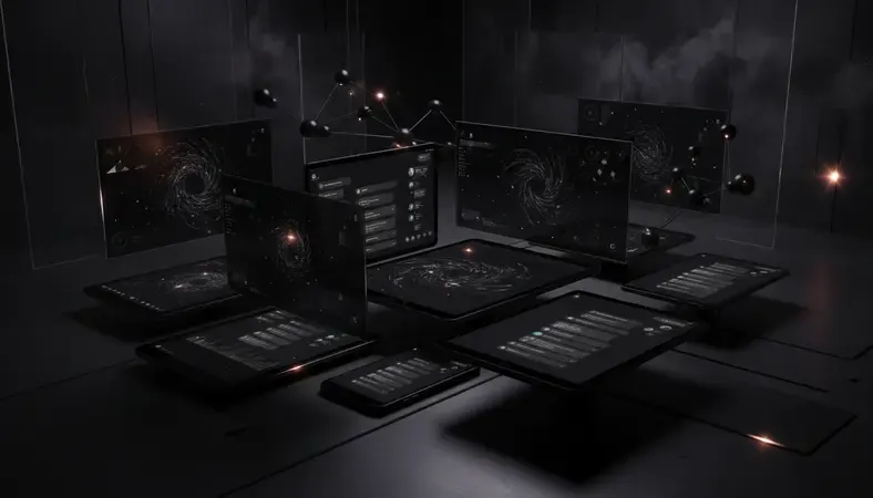 Various AI chatbot interfaces displayed on multiple devices showing different conversation types