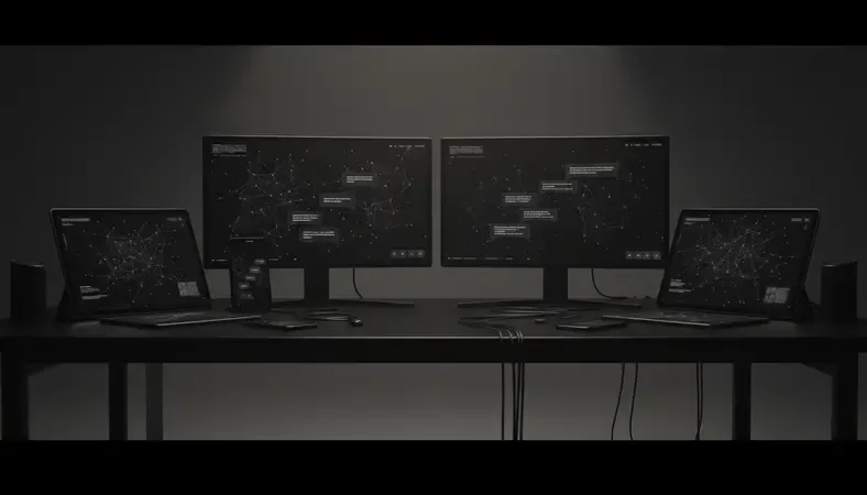 Side-by-side comparison of different chatbot interfaces showing conversation examples