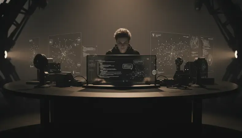 Developer working on conversational AI chatbot interface with code and chat windows