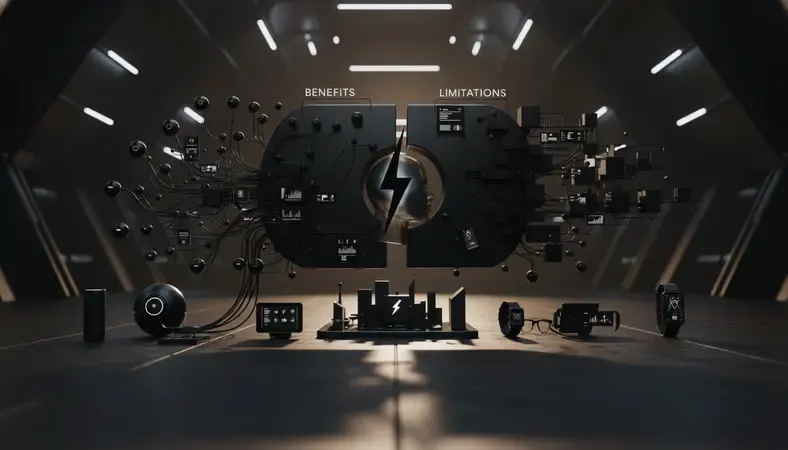 Infographic showing conversational AI benefits and limitations comparison