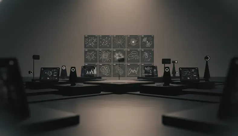 Grid showing different AI chatbot interfaces and features