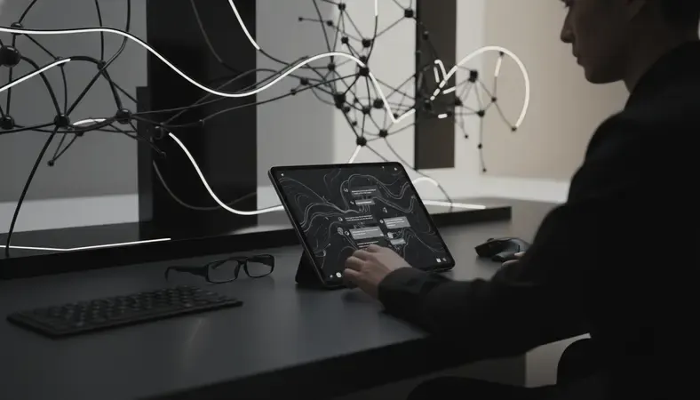 Person reading frequently asked questions on a tablet with AI chat interface