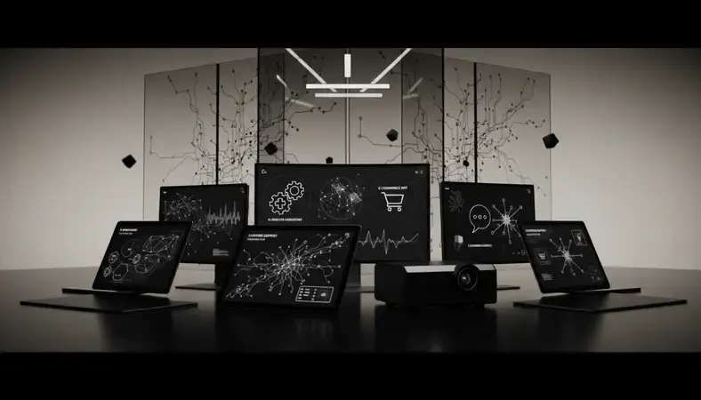 Various AI chatbot interfaces across different industries including healthcare, e-commerce, and customer service