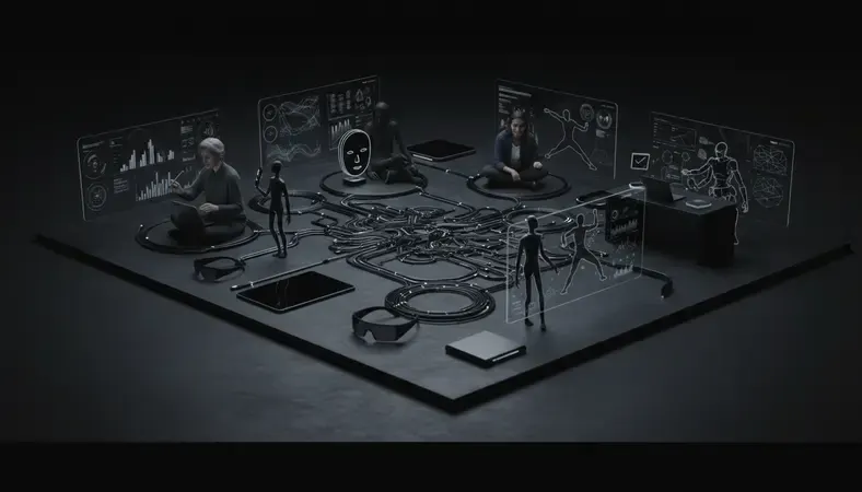 Collage showing different people using AI characters for various purposes - writing, emotional support, entertainment, and productivity