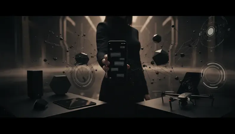 Person using smartphone to chat with AI assistant, modern interface showing conversation bubbles