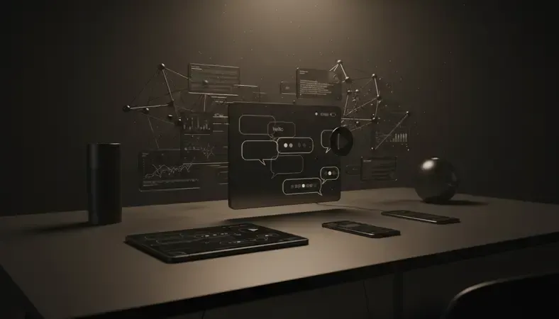 Clean AI chatbot interface showing example conversation