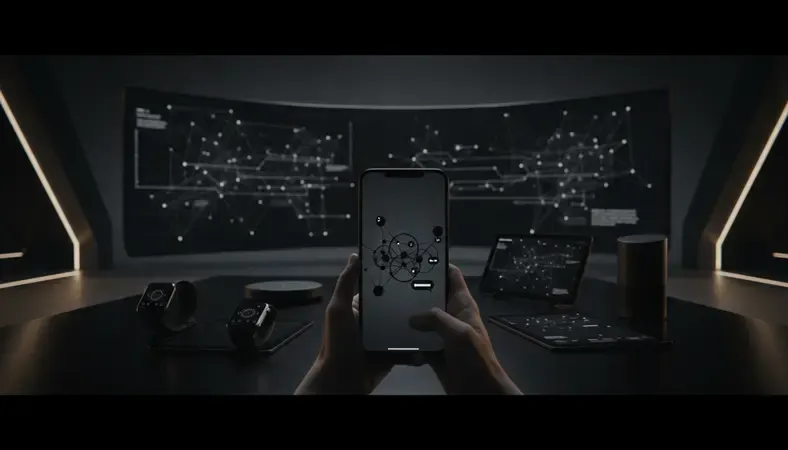 Person using smartphone to chat with AI companion interface showing conversation bubbles