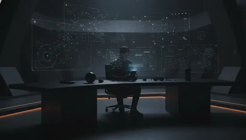 A person chatting with an AI conversation bot on a smartphone at night, soft blue glow from the screen