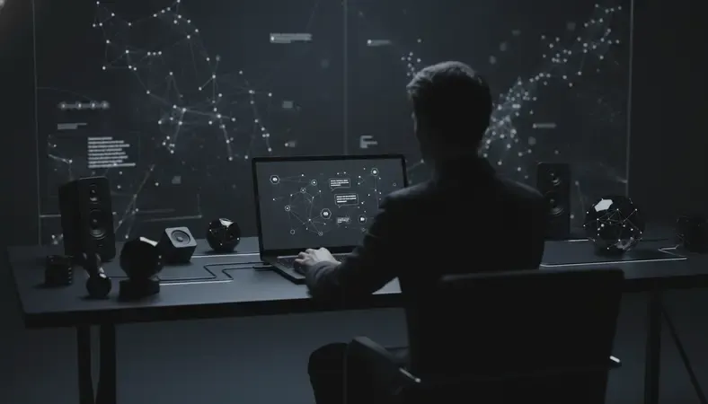 A person chatting with an AI chatbot interface on a laptop screen, showing a conversational exchange with a GPT-powered assistant