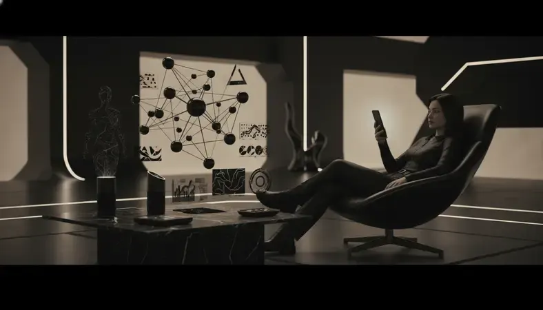 Person using a smartphone to speak to an AI companion chatbot in a relaxed setting