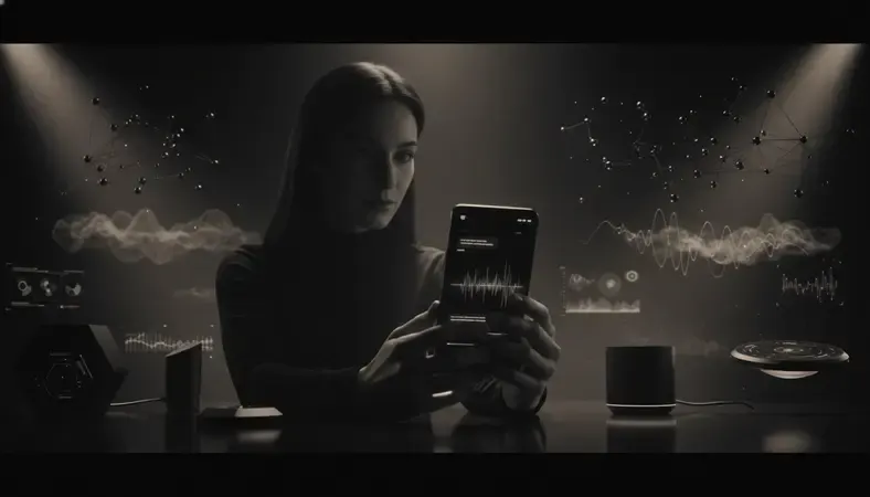 Person having a conversation with an AI chatbot on a smartphone in a dimly lit room