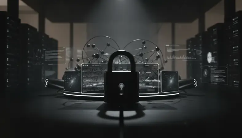 Padlock icon overlaid on a chat interface representing AI conversation privacy and data security