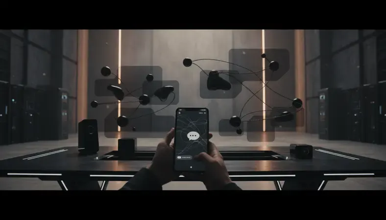 Person chatting on a smartphone with an AI chatbot interface on screen