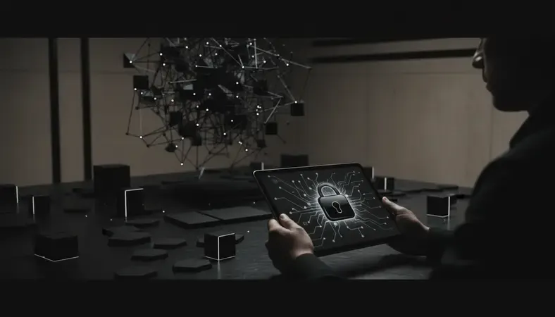 Person reviewing privacy settings on a tablet with a secure lock icon overlay
