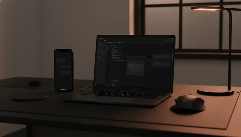 Side-by-side comparison of AI chat character platform interfaces on desktop and mobile, showing conversation windows